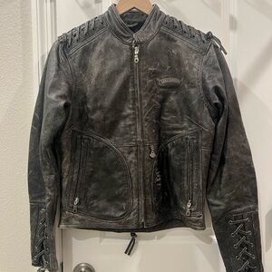 Harley-Davidson Distressed Black Leather Jacket